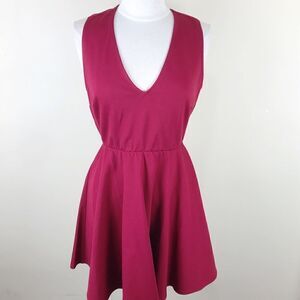 Lulus Maroon Open Back Criss Cross Mini Dress LRG